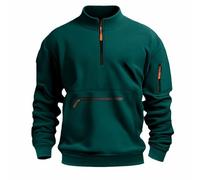 Felpe da uomo a maniche lunghe pullover maglione con zip a quarto collo felpa calda autunno inverno cappotti polsini elasticizzati e tasca a marsupio maglione casual intelligente oversize capispalla S