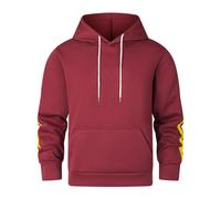 Felpe da uomo a righe larghe top da uomo moda primavera autunno casual manica lunga bottone risvolto tre pezzi plaid stampato felpa per allenamento all'aperto feste regali di Natale, Rosso, L