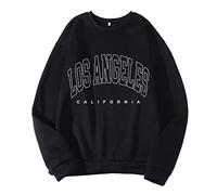 Felpe da uomo California Country College Cartoon Graphic Manica Lunga Vestiti Los Angeles California Vintage Western Solid Girocollo Sportivo Top con cappuccio Abiti Divertente Cool Anime, Nero , XL