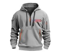 Felpe da uomo con cerniera a un quarto di lunghezza, elegante grafica con bandiera, alla moda con cerniera a contrasto e tasche multiple felpa pullover autunno inverno sport activewear maglione casual