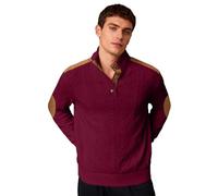 Felpe da uomo con colletto rialzato, autunno e inverno casual alla moda testurizzato maglioni da uomo con toppa a maniche lunghe vestibilità rilassata da indossare tutti i giorni top felpa da uomo