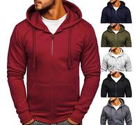 Felpe da uomo con zip intera in pile con cappuccio da uomo UK comoda cerniera top con cappuccio giacca a maniche lunghe casual con cappuccio con zip con cappuccio a blocchi di colore pullover con