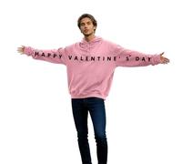 Felpe da uomo e felpe con cappuccio in pile accogliente Plus Size cotone caldo felpe per uomo stampato inverno baggy mens pullover felpe con cappuccio felpa casual moda novità grande maglione, rosa, S