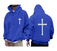 Felpe da uomo Felpe con cappuccio da uomo Uk Felpe con cappuccio Pullover Felpa da lavoro per uomo Top a maniche lunghe Felpe Camicie di cotone Casual Pullover Felpa Sportswear Jumper, Blu scuro, S