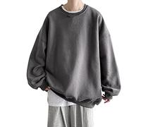 Felpe da uomo in cotone: felpa hip hop a maniche lunghe oversize, felpa con cappuccio, per adolescenti, ragazzi, maglioni sportivi, maglietta invernale e autunno, grigio scuro, 5X-Large