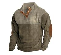 Felpe da uomo in velluto a coste maglioni invernali con bottoni colletto con risvolto Polo a maniche lunghe Felpa a blocchi di colore Camicia da golf per sport all'aria aperta Top autunno maglioni
