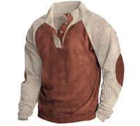 Felpe da uomo in velluto a coste maglioni invernali con bottoni colletto con risvolto Polo a maniche lunghe Felpa a blocchi di colore Camicia da golf per sport all'aria aperta Top autunno maglioni