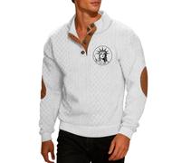 Felpe da uomo senza cappuccio in pile invernale Plus Size Felpe calde per gli uomini Uk Fashion Novità Stampato Top per gli uomini Pullover Maglione Baggy Confortevole Casual Collo Bottoni Stand