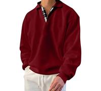 Felpe da uomo vestibilità ampia stile vecchio denaro felpe per autunno e inverno termico tinta unita maglione con bottone stand collare maglione senza cappuccio confortevole crop top regali di laurea