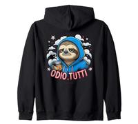 Felpe Divertenti - Odio Tutti - Bradipo - Odio la Gente Felpa con Cappuccio