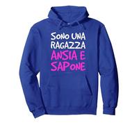 Felpe Donna con Cappuccio Divertenti Ragazza Ansia E Sapone Felpa con Cappuccio, Unisex per Adulti, Blu Reale, XXL