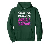Felpe Donna con Cappuccio Divertenti Ragazza Ansia E Sapone Felpa con Cappuccio, Unisex per Adulti, Verde Foresta, M