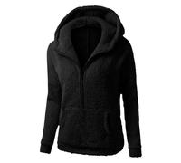 Felpe Donna Con Cappuccio E Zip Leggero Pelosa Morbido Giubbotto Peluche Eleganti Caldo Comodo Felpa In Pile Pesante Invernale Outerwear Giacca Teddy Fleece Imbottita Addensato Cappotto Hoodie
