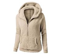 Felpe Donna Con Cappuccio E Zip Leggero Pelosa Morbido Giubbotto Peluche Eleganti Caldo Comodo Felpa In Pile Pesante Invernale Outerwear Giacca Teddy Fleece Imbottita Addensato Cappotto Hoodie