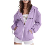 Felpe Donna con Zip Essential, Felpe Aperte Donna Sportiva Casual con Coulisse Felpe Manica Lunga Tasca con Cerniera E Stampa A Lettere con Cappuccio per Sportiva Casual in Stile College vestibilità