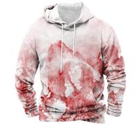Felpe e felpe con cappuccio da uomo con grafica di Halloween, motivo a schizzi, per il tempo libero, per l'allenamento all'aperto, comoda, con cappuccio e tasca a marsupio, Sangue d'arte, 4XL