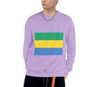 Felpe Gabon Bandiera Divertente Stampa (Senza Cappuccio) Felpe con Cappuccio con Coulisse Felpa Uomo Adulti Girocollo Felpa Taglia S A 4XL per Uso Quotidiano