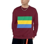 Felpe Gabon Bandiera Divertente Stampa (Senza Cappuccio) Felpe con Cappuccio con Coulisse Felpa Uomo Adulti Girocollo Felpa Taglia S A 4XL per Uso Quotidiano
