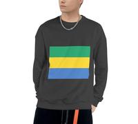 Felpe Gabon Bandiera Divertente Stampa (Senza Cappuccio) Felpe con Cappuccio con Coulisse Felpa Uomo Adulti Girocollo Felpa Taglia S A 4XL per Uso Quotidiano