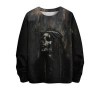 Felpe girocollo per gli uomini Uk Mens stampato maglione spaventoso stile scuro pullover felpe a maniche lunghe girocollo pullover orribile stampato festival felpa Halloween fantasma costume uomo