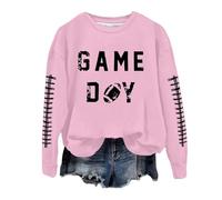 Felpe grafiche a maniche lunghe per le donne 2025 felpe sportive comode con cappuccio Workou Vestiti Cartoon Loose Fit Ladies Fashion Crewneck Felpe College Pullover Felpe Carino Y2K Morbido, rosa, XL