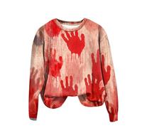 Felpe grafiche con parole per le donne sarcastico Halloween Humor Pullover morbido stampato camicia casual confortevole elegante moda top felpa stretch fit felpe, cachi, XL