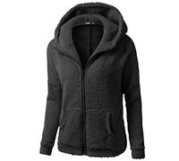 Felpe in pile Teddy da donna, invernali, calde, in sherpa, con cerniera intera, con cappuccio, con tasche, elegante, morbido, soffice, tinta unita, oversize, con cappuccio, cappotti, per Ladeis