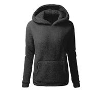 Felpe in pile Teddy da donna, invernali, calde, in sherpa, con cerniera intera, con cappuccio, con tasche, elegante, morbido, soffice, tinta unita, oversize, con cappuccio, cappotti, per Ladeis