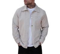 Felpe in velluto a coste da uomo casual top europeo e americano velluto a coste da uomo primavera e autunno bello corto per indoor outdoor atletica corsa e passeggiate, Beige, L