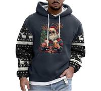 Felpe Invernale Uomo Divertente Brutti con Cappuccio, Maglioni Natale Famiglia Tendenza Casual Creativa Maglioni Taglia Forte Termica Sweater Manica Lunga Autunno Inverno per Il Tempo Libero