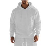 Felpe Jacquard da uomo Pullover lavorato a maglia con cappuccio e coulisse maniche lunghe felpa con cappuccio tinta unita casual felpa con cappuccio comodo pullover per il tempo libero e le vacanze