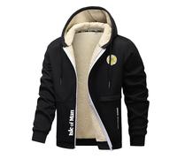 Felpe Lavoro Uomo Is.le of M.a.n T.T, Giacca con Zip Intera e Tasche, Giacca Felpa Stampata Moda Casual Sport Top, Felpato(Black,S)