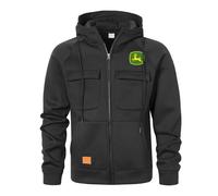 Felpe Lavoro Uomo Jo-hn Dee, Giacca con Zip Intera e Tasche, Felpa Top Sportivi a Manica Lunga Regali per Adolescenti, Felpa(Black,3XL)