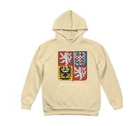 Felpe Moda Donne Manica Lunga Fodera in Pile Vintage con Lacci Felpe con Cappuccio Repubblica Ceca Emblema Nazionale Stampa Maglie con Coulisse per Uso Quotidiano attività Ricreative