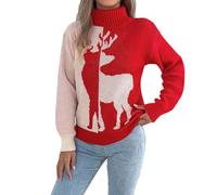 Felpe Natalizie Donna, Maglione Donna Invernale con Collo A Maniche Lunghe per Un Comfort Ottimale E Stile Moderno Ideale per La Stagione Fredda con Design Elegante E Trama Morbida