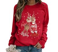 Felpe Natalizie Felpa di Natale Felpa Natalizia Donna Ugly Christmas Pullover Natale Natalizio Donna Merry Christmas Xmas Sweatshirt Personalizzate Brutte Renne Natale Maglioni Natalizi Donna Rosso M