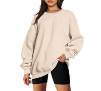 Felpe oversize da donna con fodera in pile ampia girocollo pullover top casual vestibilità ampia spalla goccia sudore top autunno inverno caldo maniche lunghe camicie sportive taglie forti S-5XL