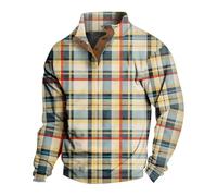 Felpe patchwork da uomo a maniche lunghe polo alla moda versatile con colletto semi-aperto e bottoni camicie da golf casual vestibilità ampia tennis streetwear plaid colorato stampato 3D per adulti