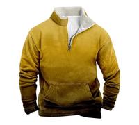 Felpe per gli uomini Uk Retro Felpa da uomo Felpa di colore sfumato Felpe a maniche lunghe Pullover a mezza zip Maglioni casual alla moda Vestibilità ampia Abbigliamento da lavoro Leggero Allenamento