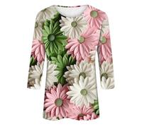 Felpe per le donne alla moda primavera autunno ed estate carino tre stampa moda senza cappello sette minuti manica maglione maniche allentato girocollo quotidiano versatile maglione top, Verde, L