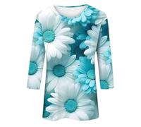 Felpe per le donne alla moda primavera autunno ed estate carino tre stampa moda senza cappello sette minuti manica maglione maniche allentato girocollo quotidiano versatile maglione top, Blu scuro