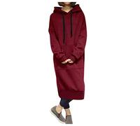Felpe Per Le Donne Uk Casual Oversize Lungo Signore Lunghe Felpe Con Tasche E Cappuccio Maglioni Invernali Activewear Giacca Maglioni Felpa Con Tasche Abbigliamento Sportivo Top Autunno Felpa, vino