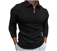 Felpe per uomo adulto palestra t-shirt uomo cotone oversize uomo top manica lunga camicia casual uomo top oversize collare estensori per uomo t-shirt maniche lunghe felpe top, Nero , 3XL