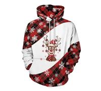 Felpe Personalizzata Uomo Brutti Divertente con Cappuccio, Maglioni Natale Famiglia Casual Creativa Maglia Taglia Forte Elasticizzato Termica Pullover Stampe di Elementi Natalizi Autunno Inverno