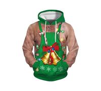 Felpe Personalizzata Uomo Divertente Brutti con Cappuccio, Maglione Natale Uomo Casual Creativa Vintage Maglione Taglia Forte Termica Pullover A Maniche Lunghe Fantasia Natalizi Autunno Inverno
