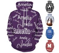 Felpe Personalizzate con Cappuccio e Tasca - Progetta le tue Felpe con Cappuccio Personalizzate con Nome per Uomo e Donna