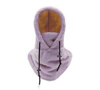 Felpe Pile Con Cappuccio Coperture Inverno Caldo Copricapo Ciclismo Unisex Visiere Regolabile per Uomini e Donne Peluche Biciclette Copertura, Viola, Taglia unica