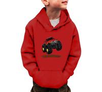 Felpe Ragazza Arcobaleno Bambini e bambine Dinosaur Cars Felpe Manica lunga con cappuccio Pullover Bambini piccoli Inverno Caldo Maglione Magliette 3 14 anni Felpa Ragazze 13 14 Anni (Red, 3-4 Years)