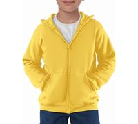 Felpe Ragazzo Adolescente con Zip Cappotto Maglione Bambino Giacca Tuta in Cotone Felpa Con Cappuccio Tinta Unita Sportswear con Cerniera Casual Basic, 05-giallo, 4-5 Anni