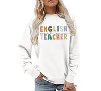 Felpe regolari per le donne insegnare la vita ispiratrice manica lunga pullover camicia top insegnanti apprezzamento felpa con cappuccio donna Zippe, bianco, S